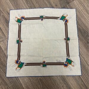 Gucci Vintage Cotton Scarf Hankerchief Small Square